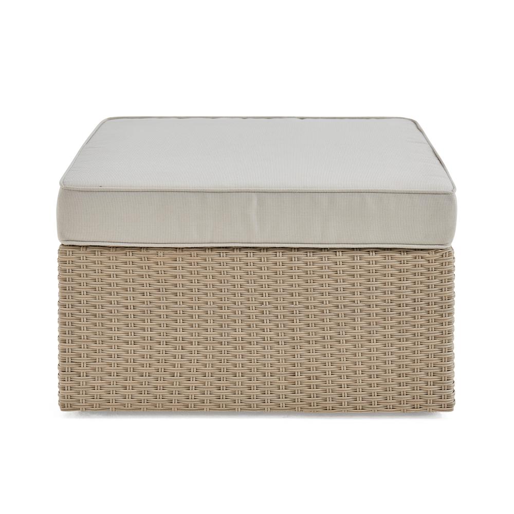 Canaan All-Weather Wicker Outdoor 26"  Square Ottoman with Cushion. Picture 12