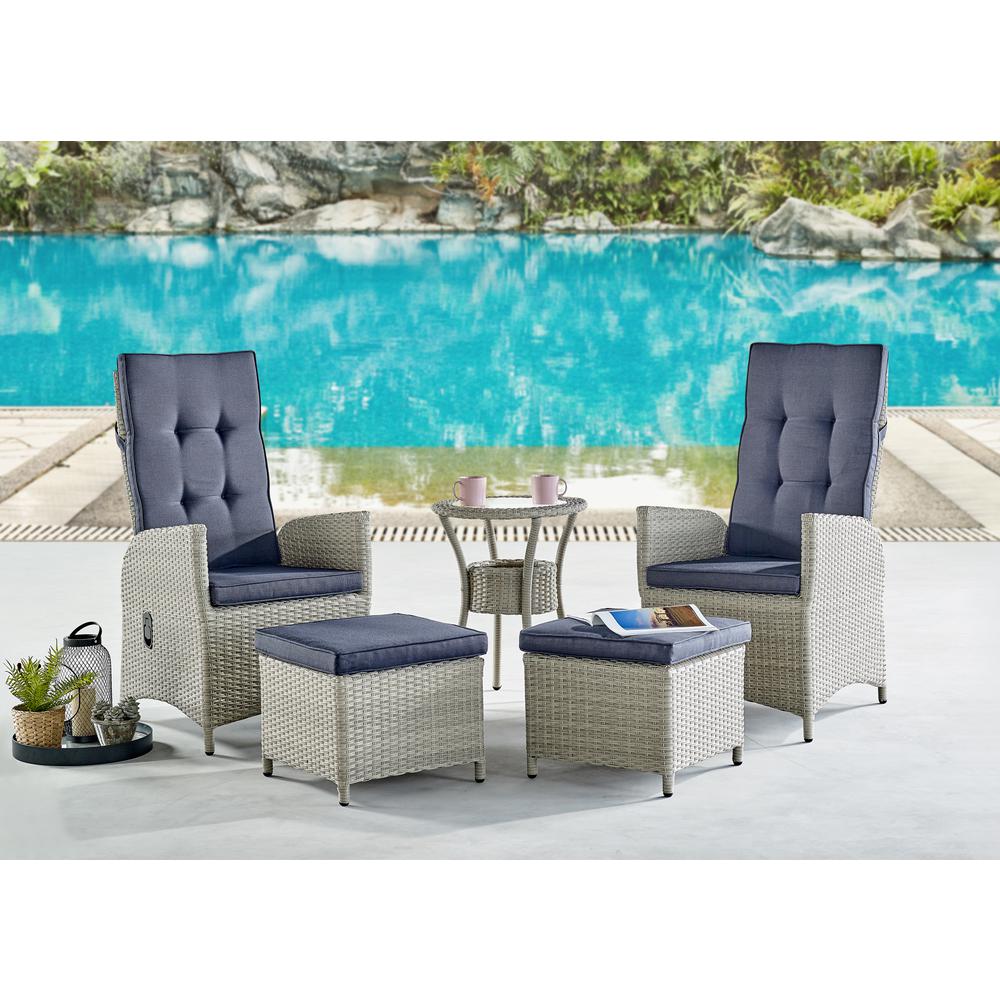 Haven All-Weather Wicker Outdoor Round Glass-Top Accent Table with Storage. Picture 12