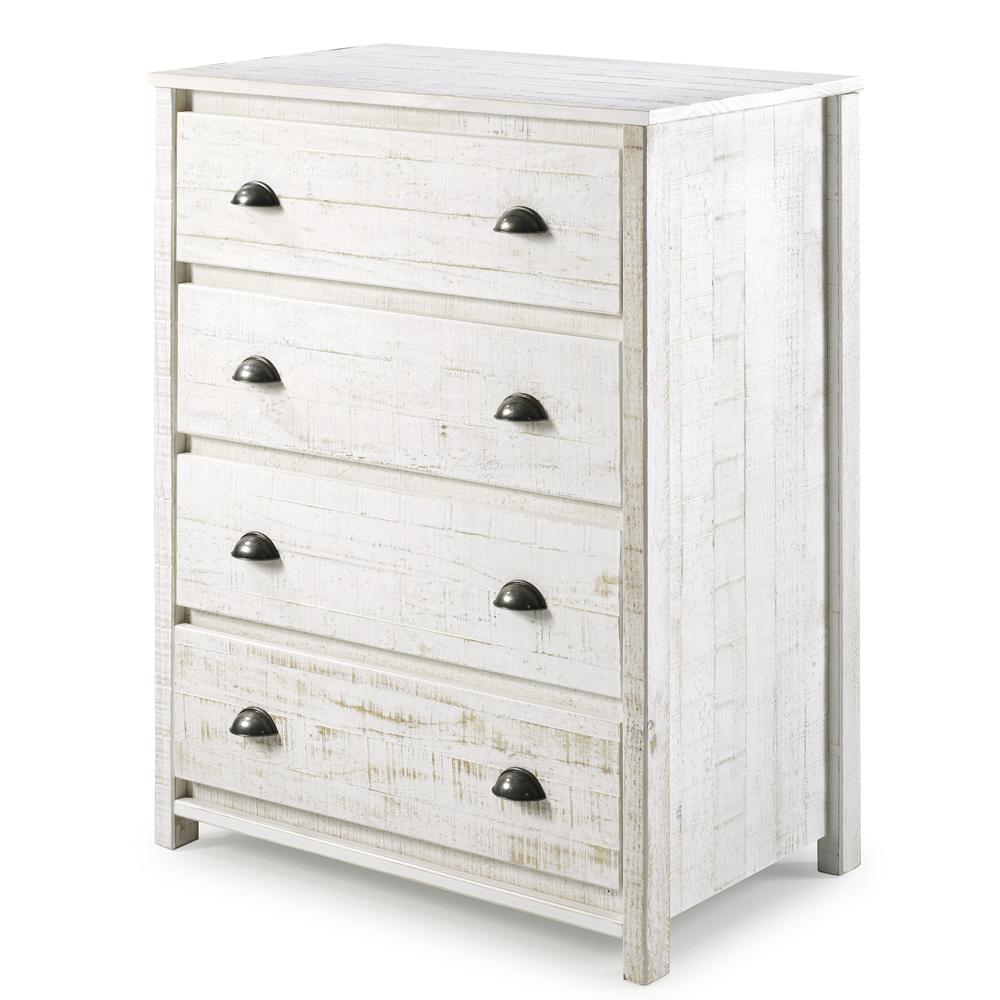 Rustic 4-Drawer Chest, Rustic White. Picture 16