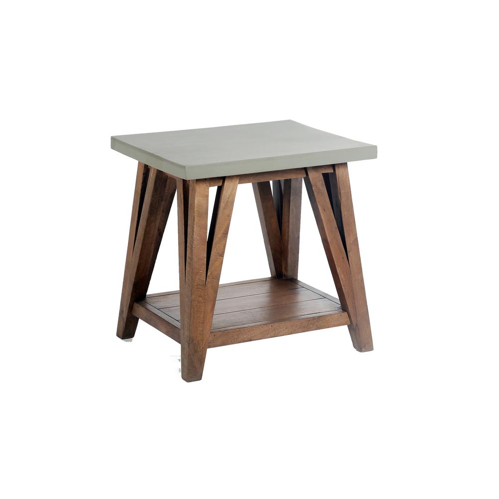 Brookside 22"W Wood with Cement-Coating End Table. Picture 7