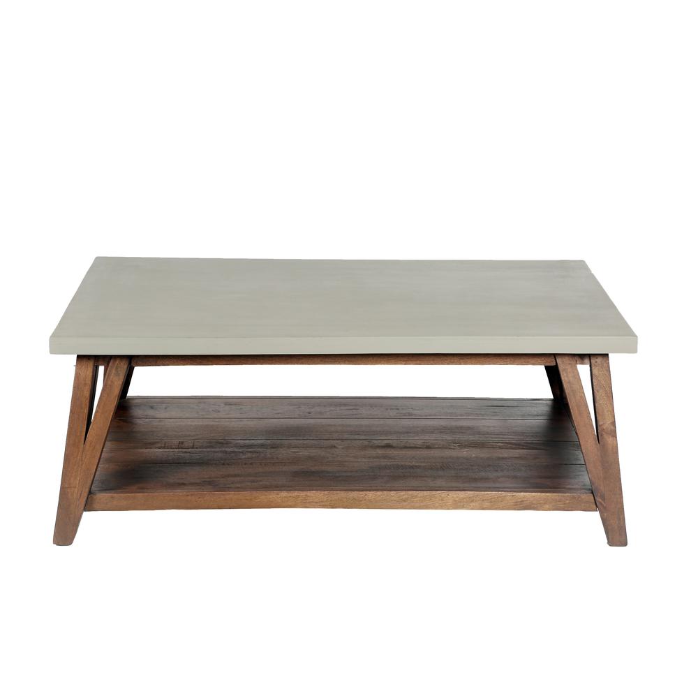 Brookside 36"W Wood with Concrete-Coating Coffee Table. Picture 15