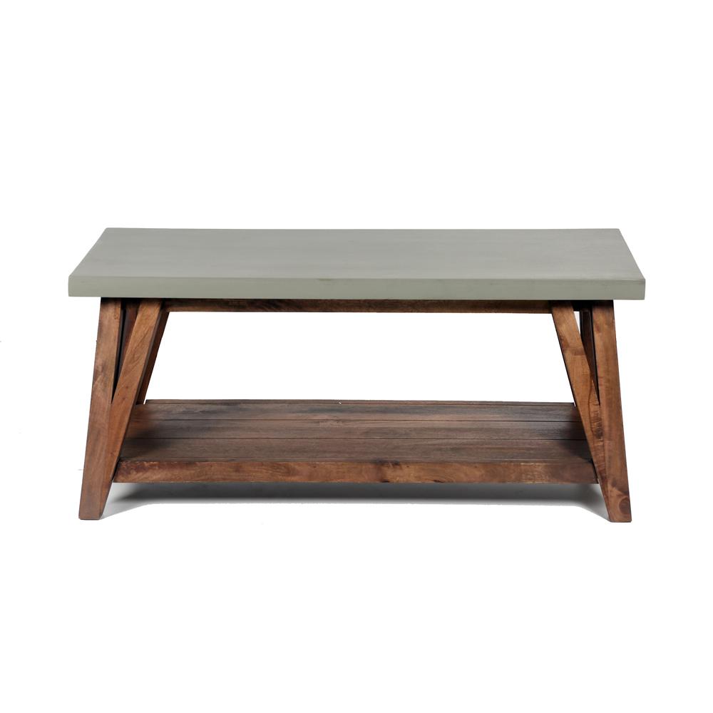 Brookside 36"W Wood with Concrete-Coating Coffee Table. Picture 16