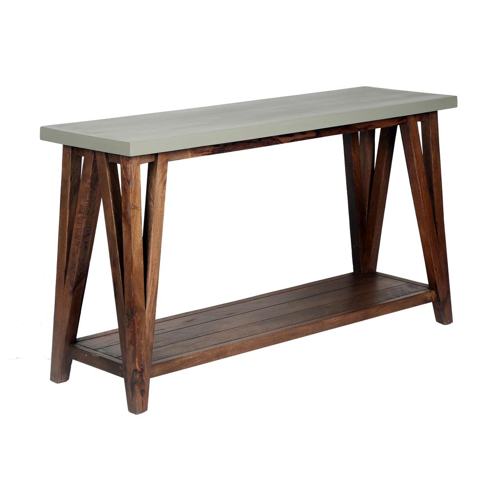 Brookside 52"W Wood with Concrete-Coating Console/Media Table. Picture 8
