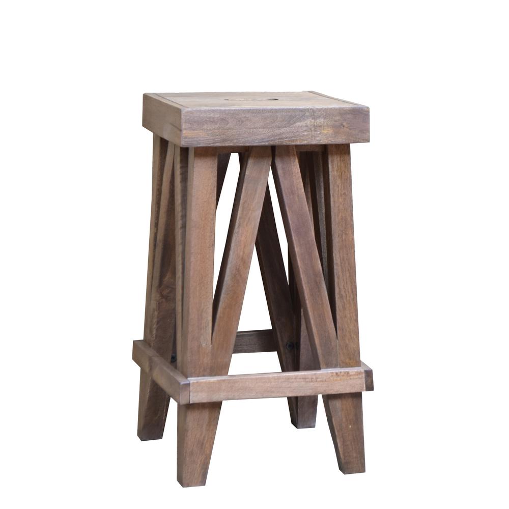 Brookside 26"H Industrial Wood Counter-Height Stool. Picture 9