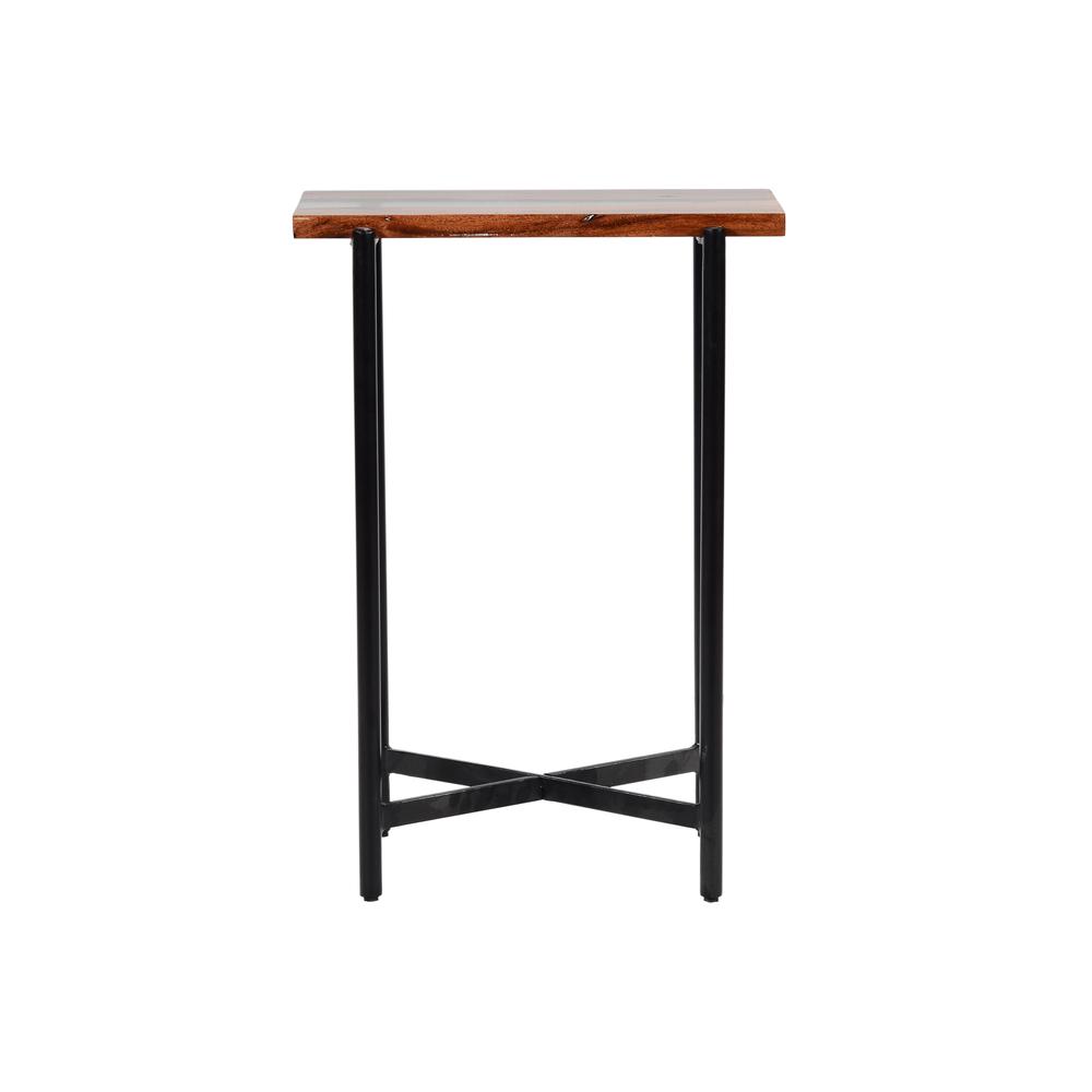 Rivers Edge 18" Acacia Wood and Acrylic Nesting End Tables, Set of 2. Picture 10