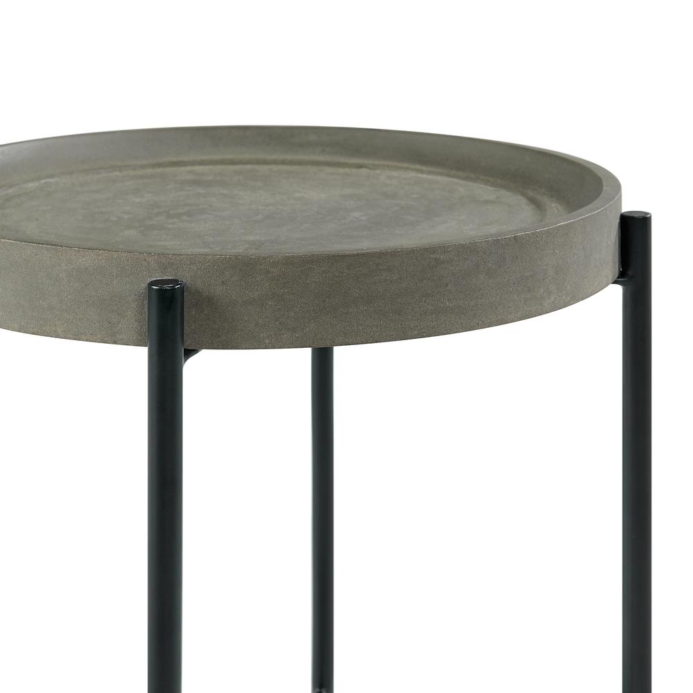 Brookline 20" Round Wood with Concrete-Coating End Table. Picture 5