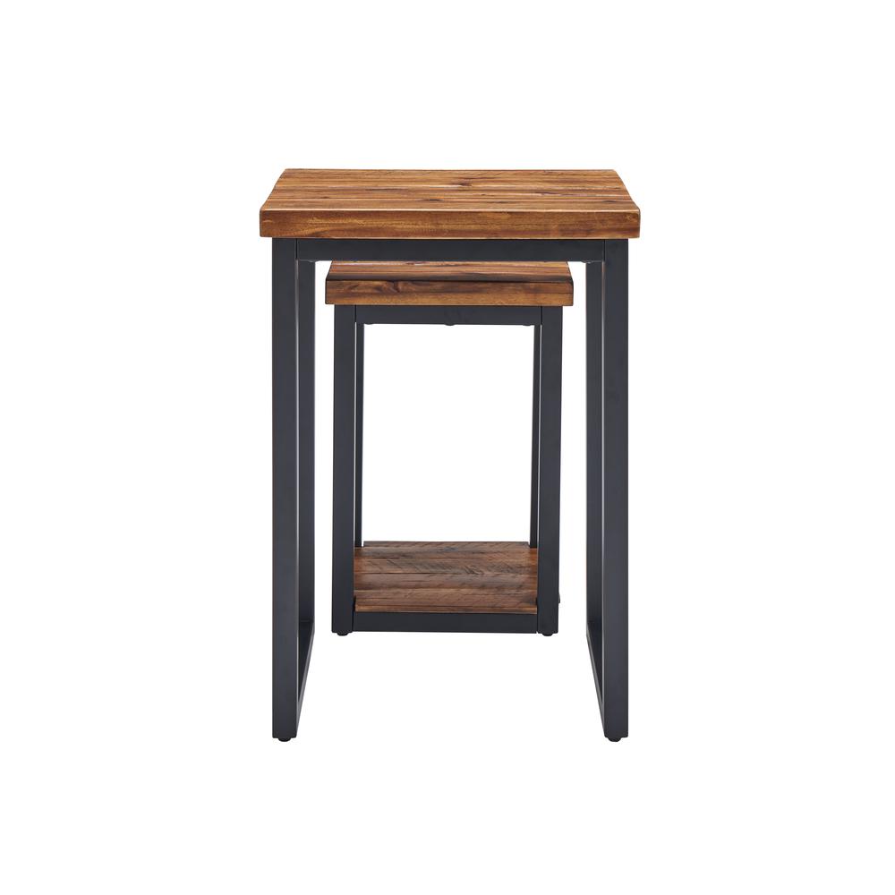 Claremont Rustic Wood Nesting End Tables, Set of Two. Picture 4