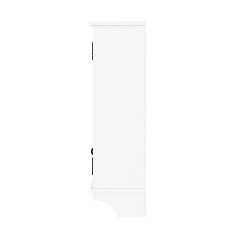 Dover Over Toilet Organizer with Open Shelving, Wall Mounted Bathroom Storage Cabinet with 2 Doors and Towel Rod. Picture 11
