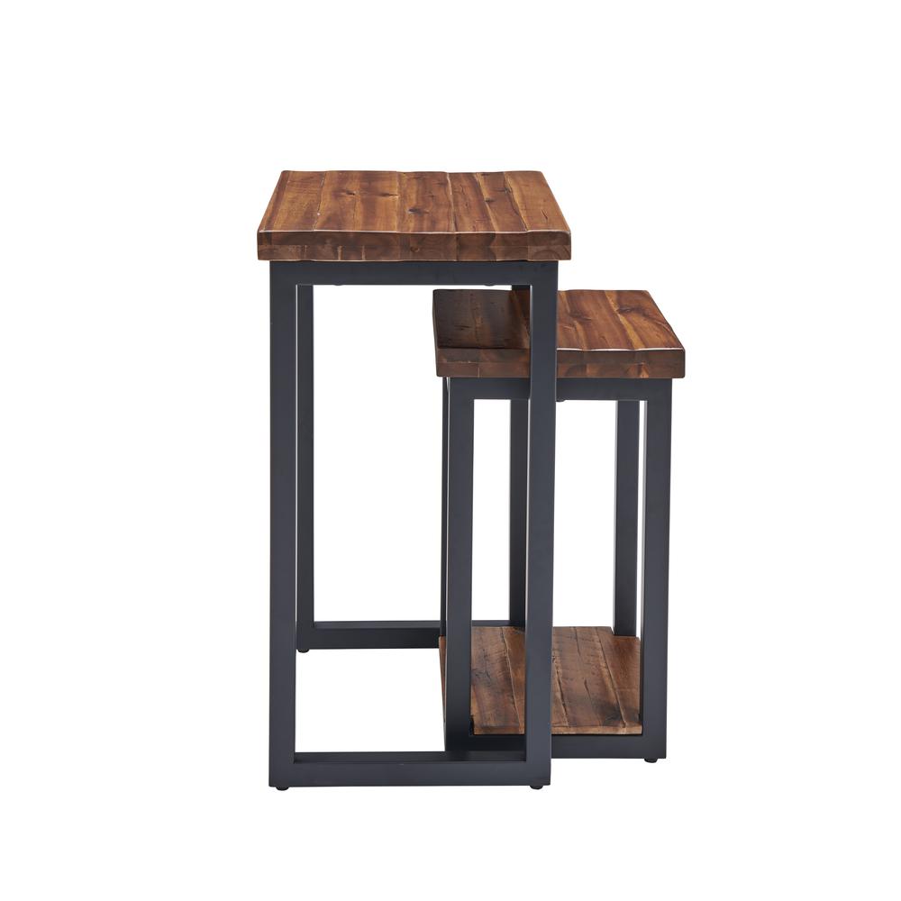 Claremont Rustic Wood Nesting End Tables, Set of Two. Picture 3