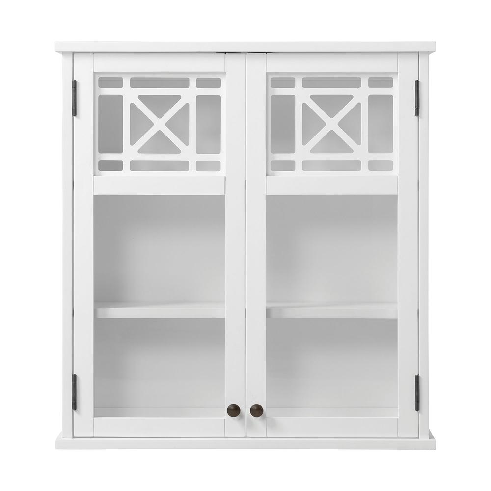 Derby 27"W x 29"H Wall Mounted Bath Storage Cabinet with Glass Cabinet Doors. Picture 1