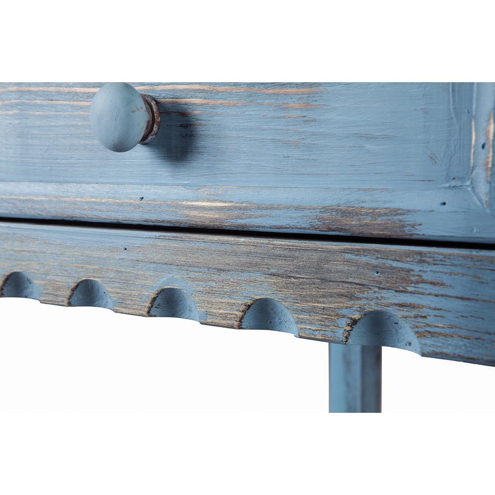 Country Cottage Media/Console Table, Blue Antique Finish. Picture 3