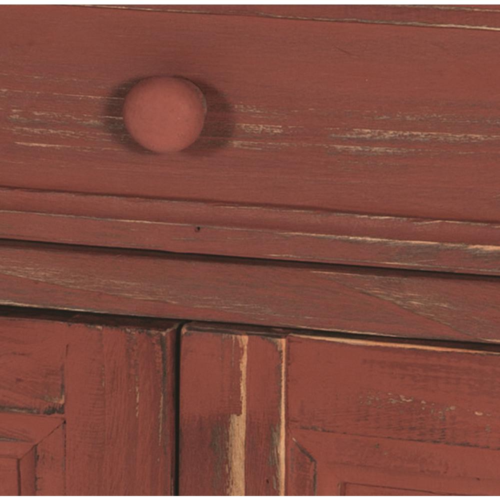 Country Cottage Accent Cabinet, Red Antique Finish. Picture 3