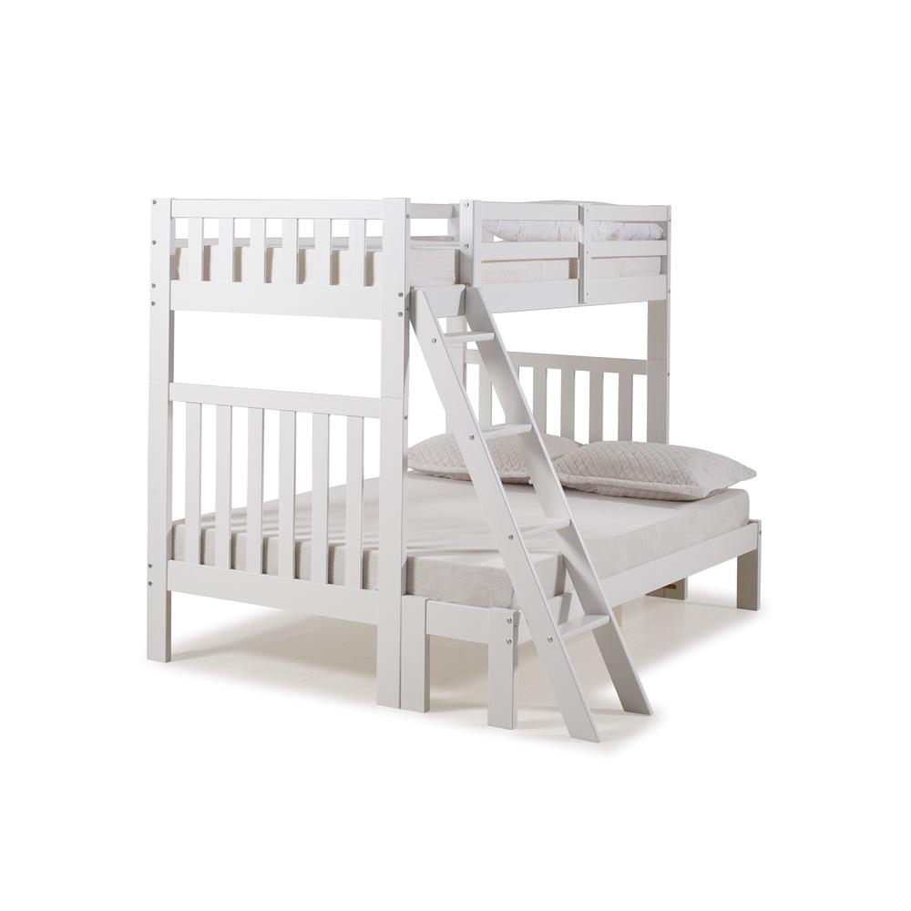 Aurora Twin Over Full Wood Bunk Bed, White. The main picture.