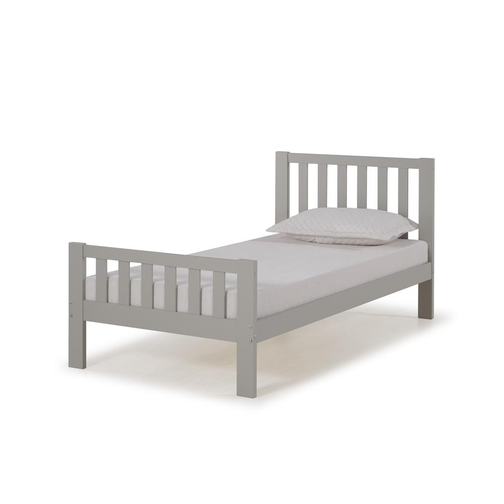 Aurora Twin Wood Bed, Dove Gray. Picture 1