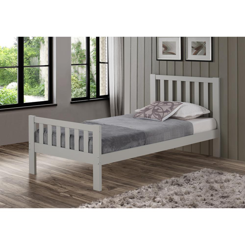 Aurora Twin Wood Bed, Dove Gray. Picture 2