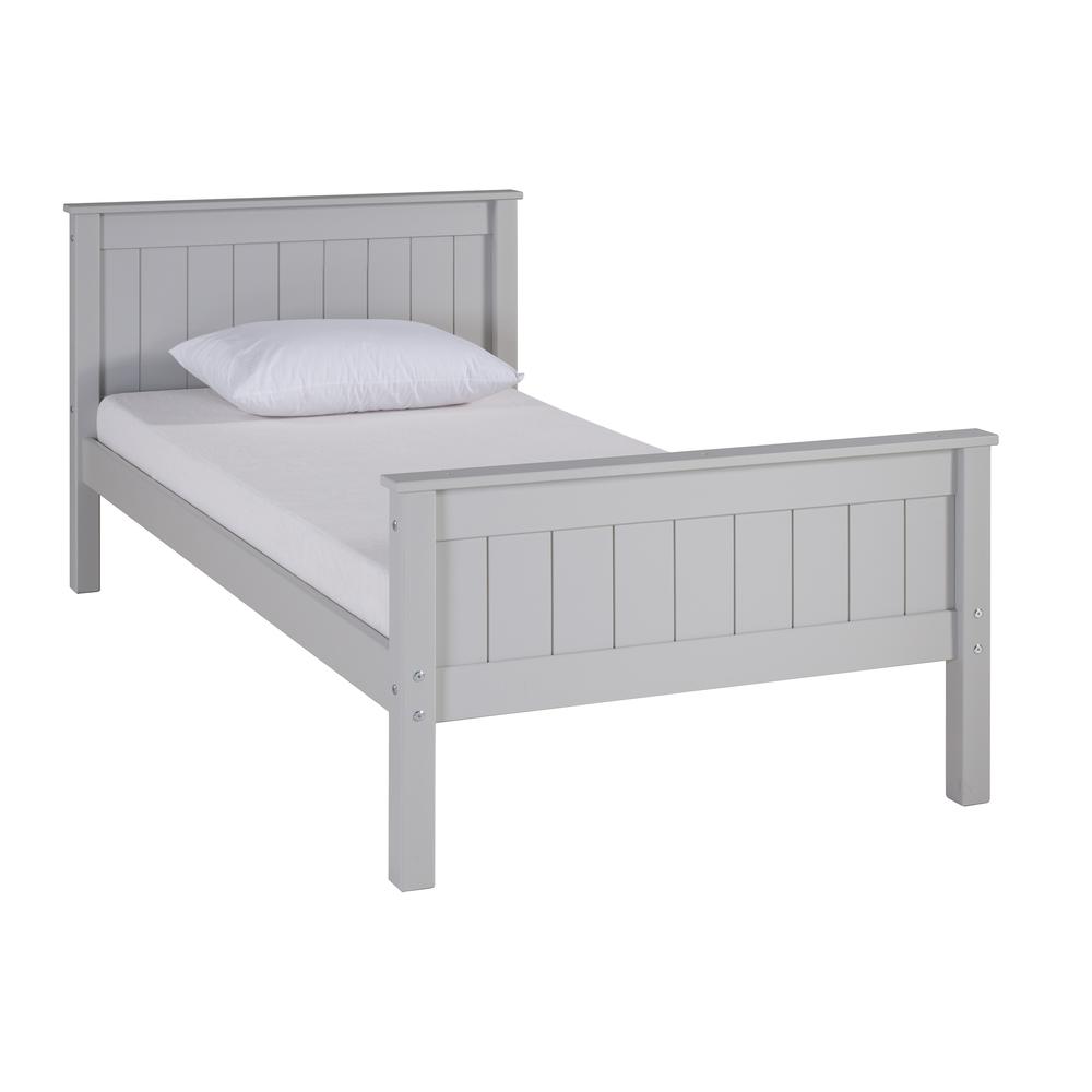 Harmony Twin Wood Platform Bed, Dove Gray. Picture 1