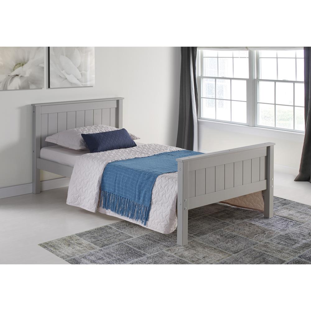 Harmony Twin Wood Platform Bed, Dove Gray. Picture 2