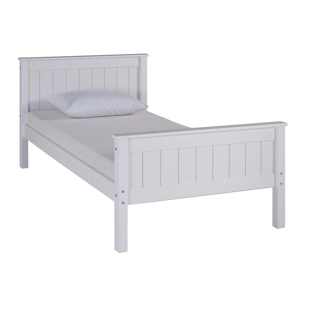 Harmony Twin Wood Platform Bed, White. Picture 1