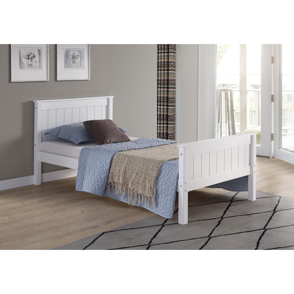 Harmony Twin Wood Platform Bed, White. Picture 2