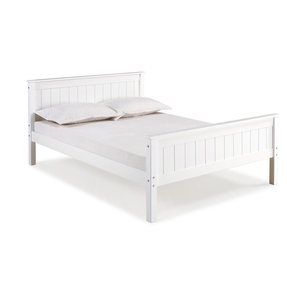 Harmony Full Wood Platform Bed, White. Picture 1