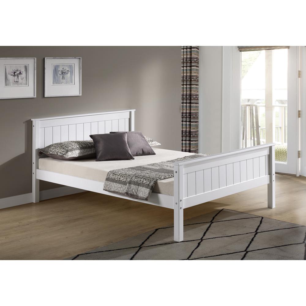 Harmony Full Wood Platform Bed, White. Picture 2