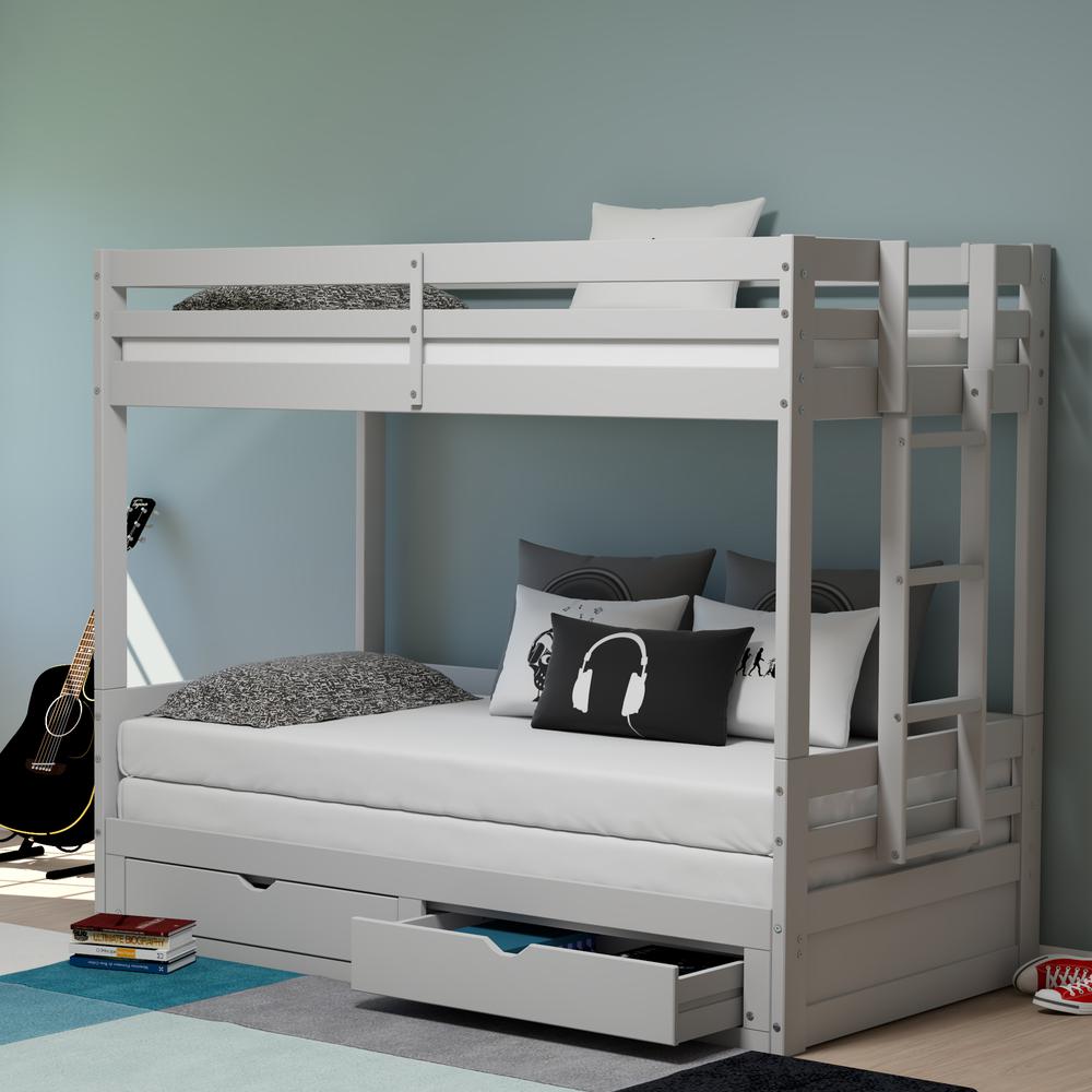 Jasper Twin to King Extending Day Bed with Bunk Bed and Storage Drawers. Picture 4