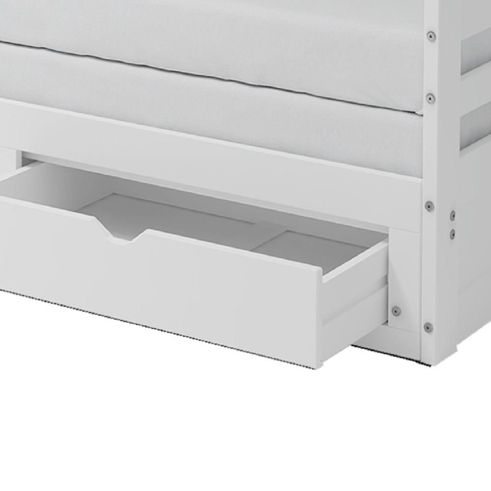 Jasper Twin to King Extending Day Bed with Storage Drawers, White. Picture 6