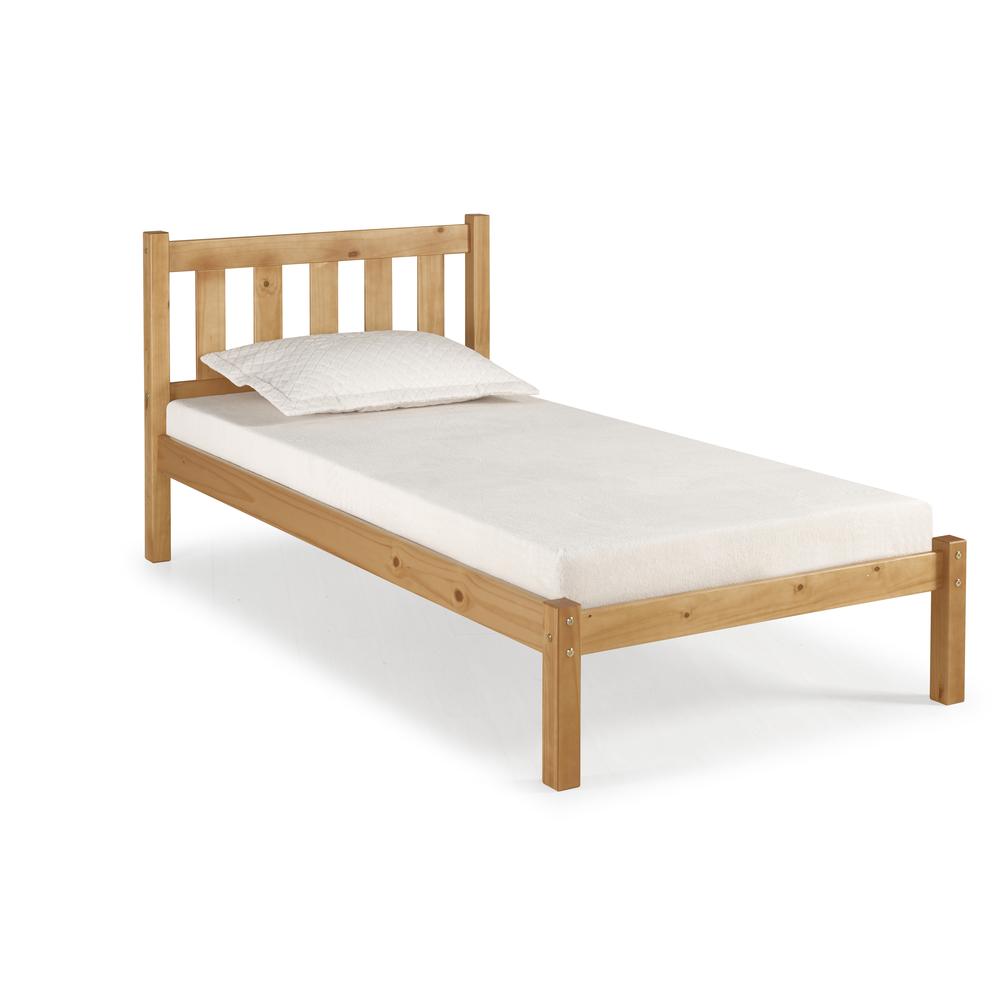 Poppy Twin Wood Platform Bed, Cinnamon. Picture 1