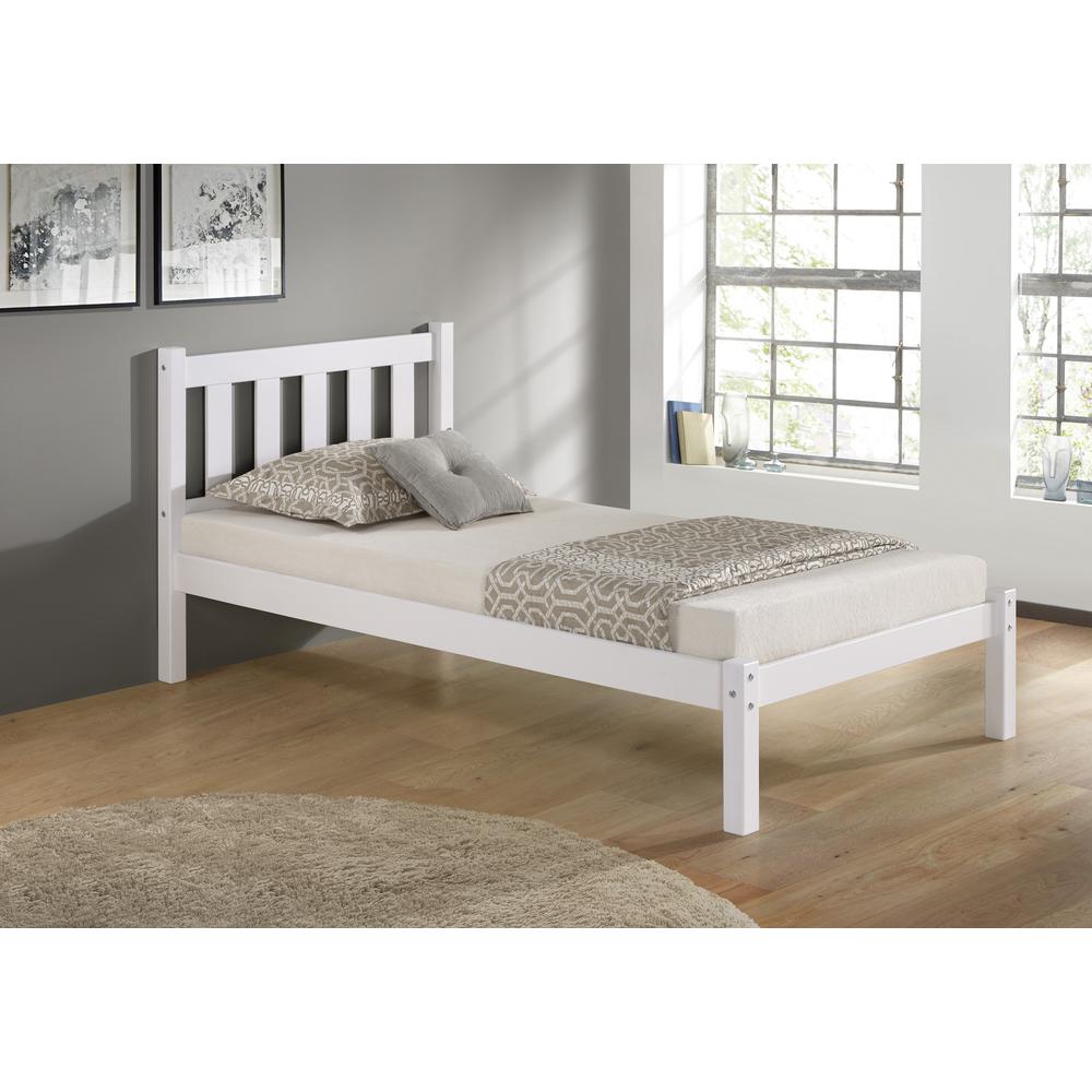 Poppy Twin Wood Platform Bed, White. Picture 2