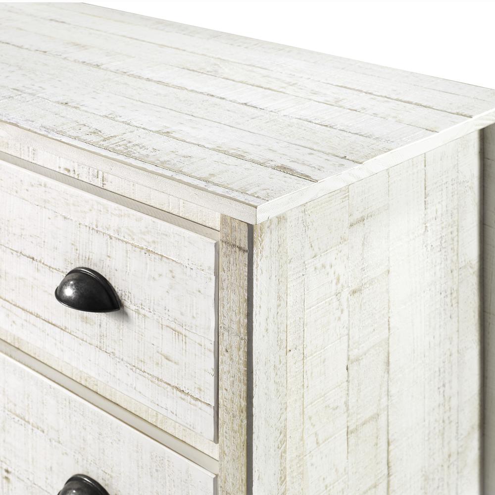 Rustic 4-Drawer Chest, Rustic White. Picture 2