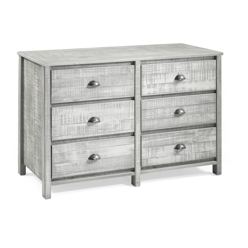 Rustic 6-Drawer Dresser, Rustic Gray. Picture 2
