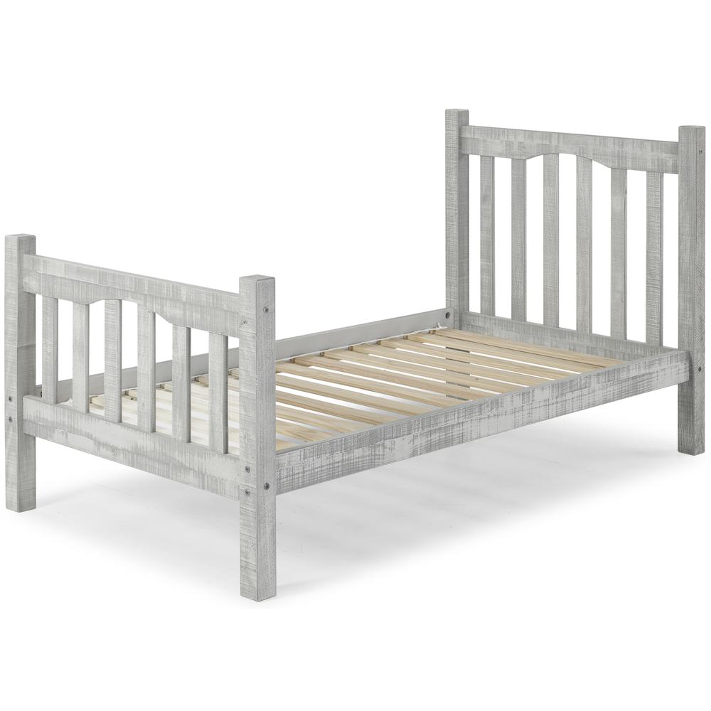 Rustic Mission Twin Bed, Rustic Gray. Picture 4