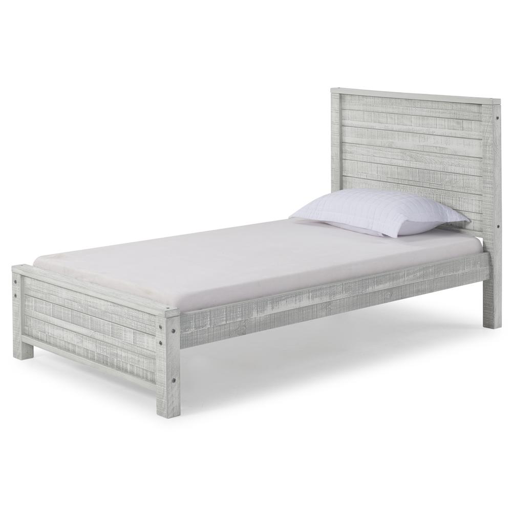 Rustic Panel Twin Bed, Rustic Gray