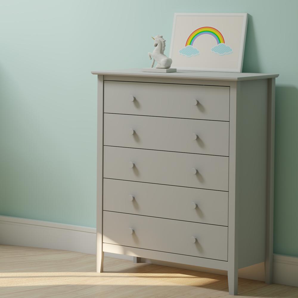 Simplicity 5-Drawer Chest, Dove Gray. Picture 2