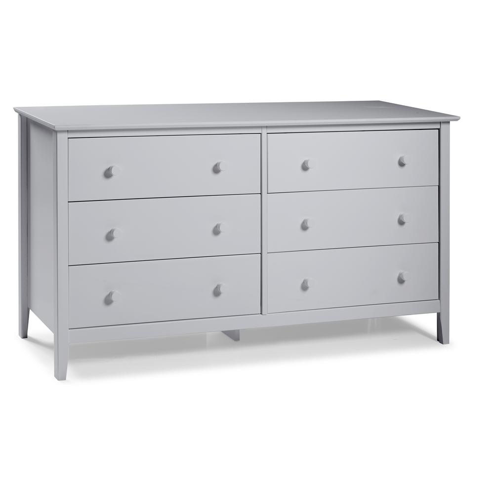 Simplicity 6-Drawer Dresser, Dove Gray. Picture 1