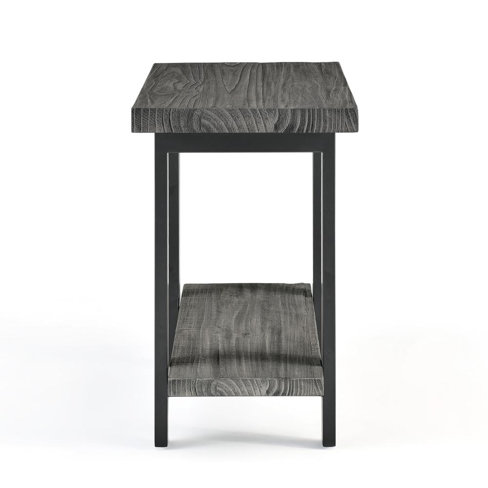 Pomona Metal and Reclaimed Wood End Table, Slate Gray. Picture 4