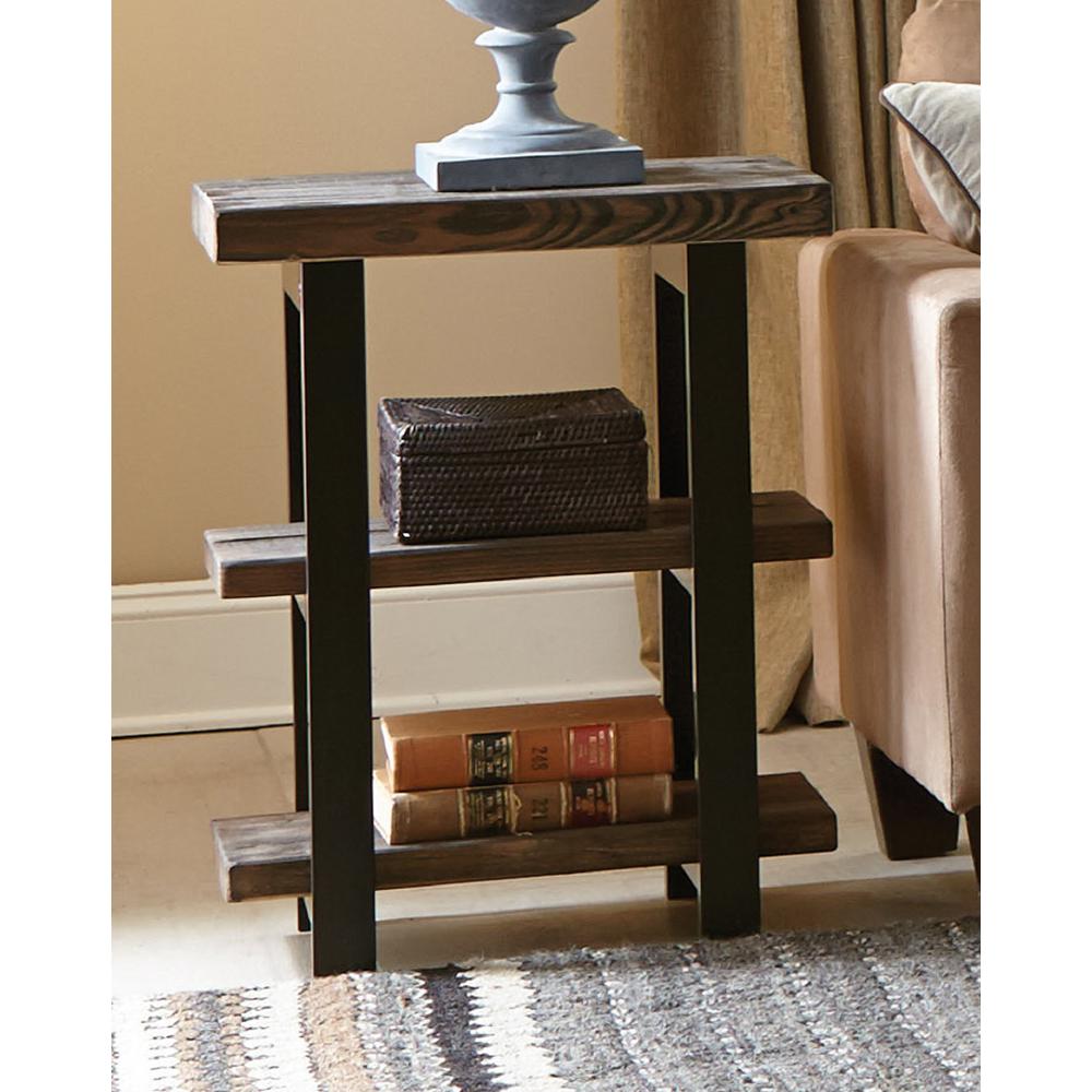 Pomona Metal and Reclaimed Wood 2-Shelf End Table. Picture 11