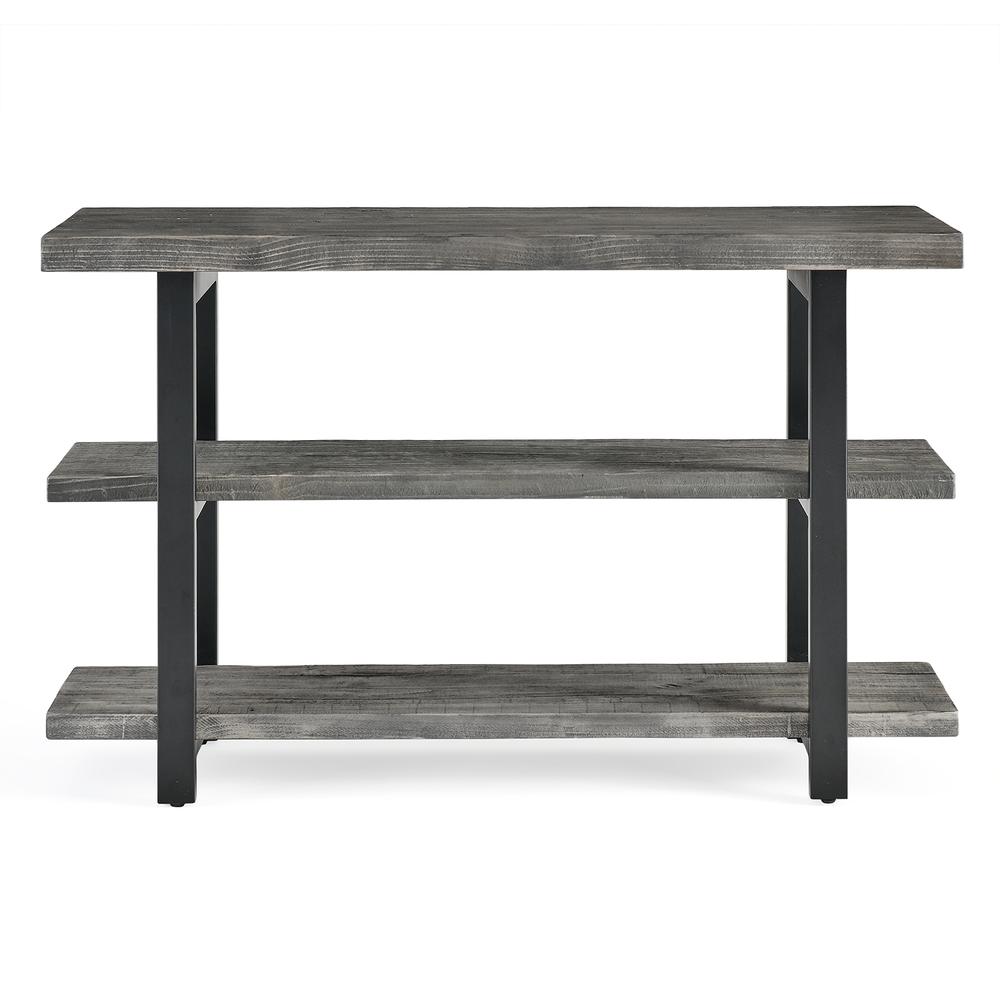 Pomona 48" Metal and Reclaimed Wood Media/Console Table, Slate Gray. Picture 3