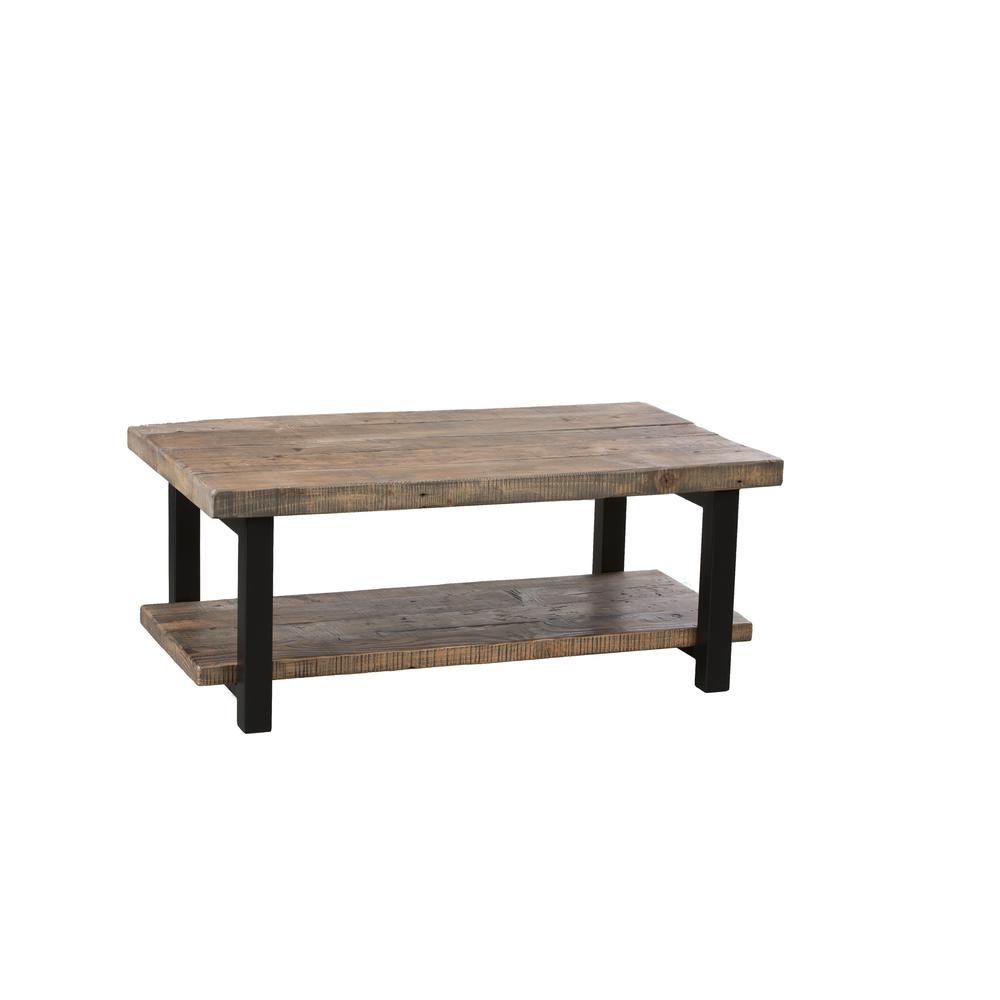 Pomona 42" Metal and Reclaimed Wood Coffee Table. Picture 2