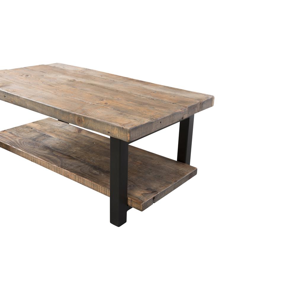 Pomona 42" Metal and Reclaimed Wood Coffee Table. Picture 4