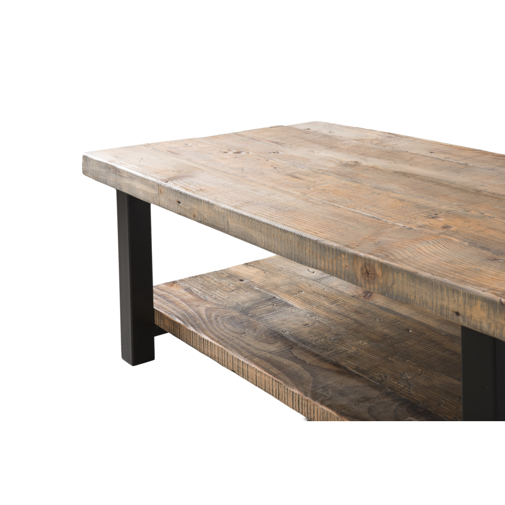 Pomona 42" Metal and Reclaimed Wood Coffee Table. Picture 7