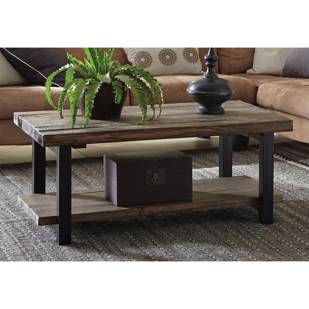 Pomona 42" Metal and Reclaimed Wood Coffee Table. Picture 10