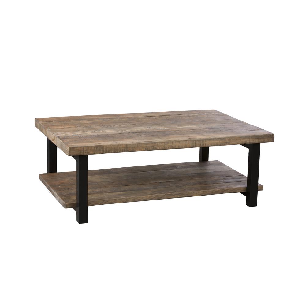 Pomona 48"L  Metal and Reclaimed Wood Coffee Table. Picture 1