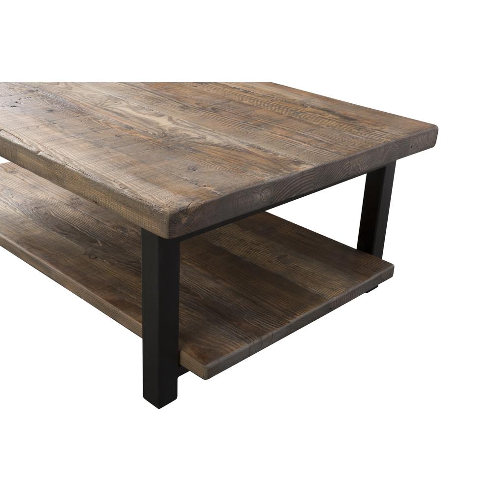 Pomona 48"L  Metal and Reclaimed Wood Coffee Table. Picture 4