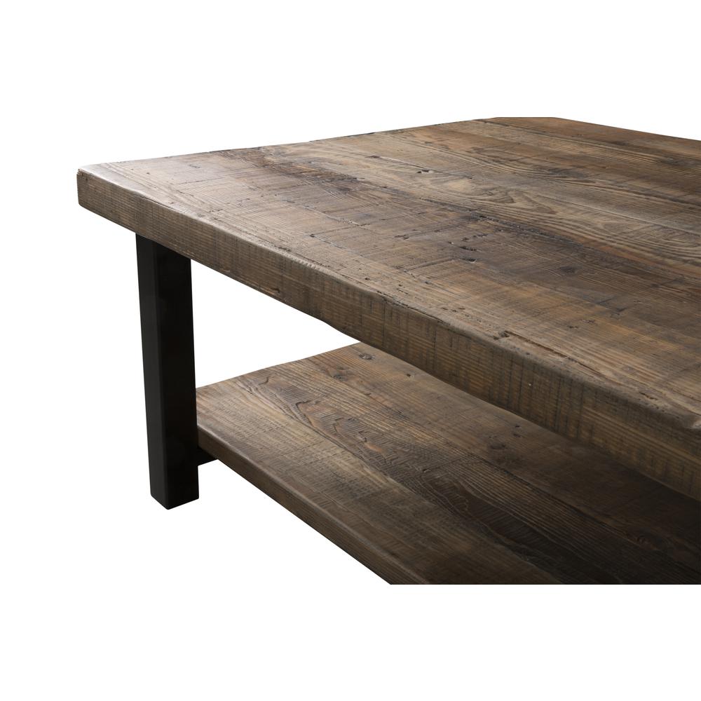 Pomona 48"L  Metal and Reclaimed Wood Coffee Table. Picture 6
