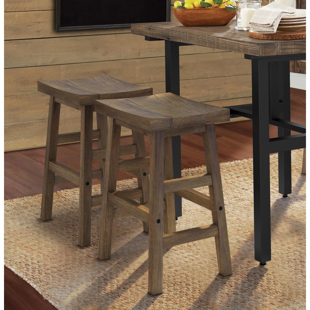 Pomona 26"H Reclaimed Wood Counter Stool. Picture 3