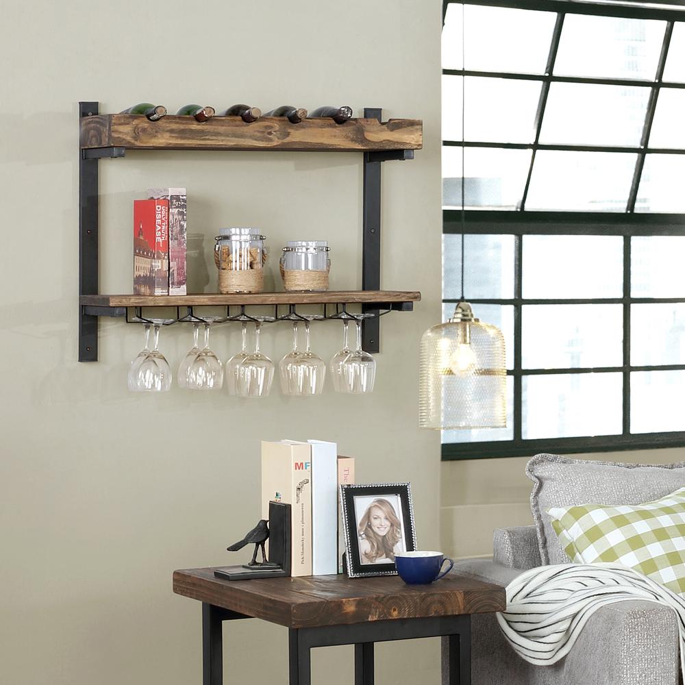 Pomona Wall Shelving with Wine Storage. Picture 2