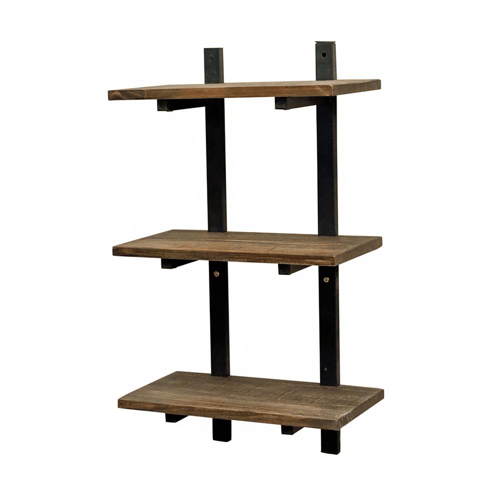 Pomona 36"H Metal and Solid Wood Wall Shelf. The main picture.