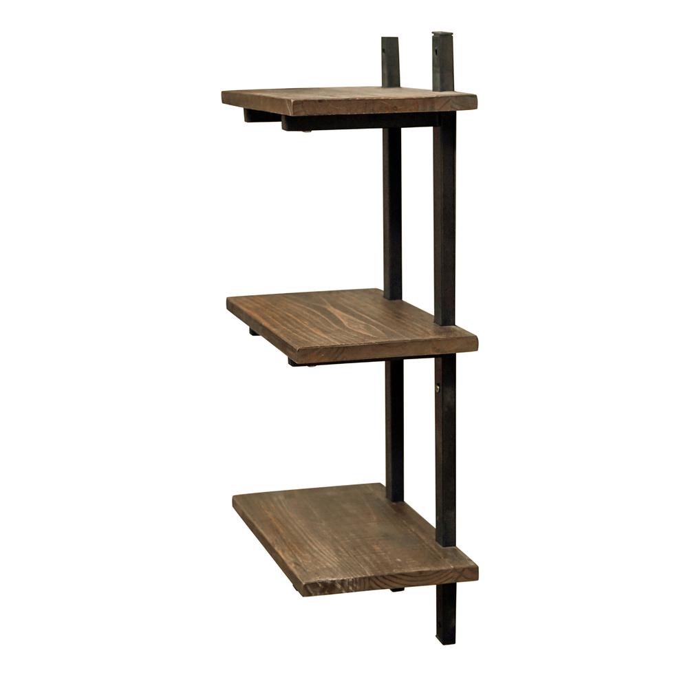 Pomona 36"H Metal and Solid Wood Wall Shelf. Picture 5