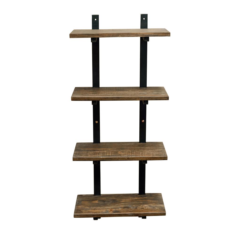 Pomona 48"H Metal and Solid Wood Wall Shelf. Picture 4